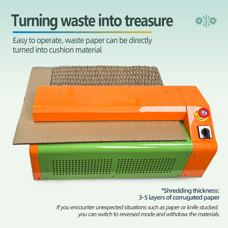 P30 (550mm) cardboard shredder machine (Orange+Green)-Cardboard