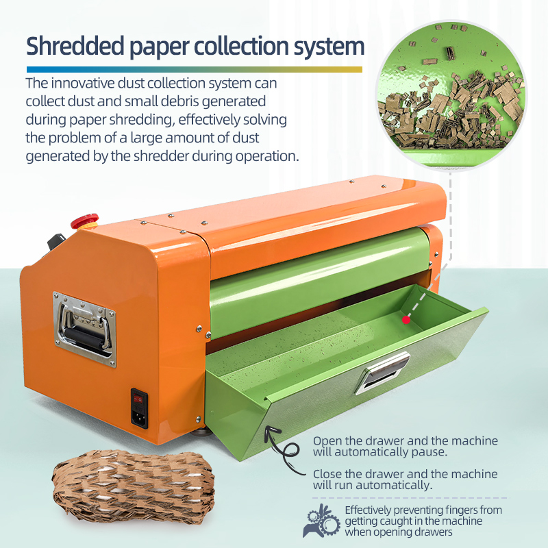 P30 (550mm) cardboard shredder machine (Orange+Green)-Cardboard